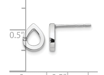Sterling silver diamond teardrop earrings, further view