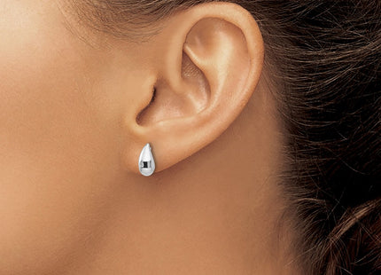 Sterling silver diamond teardrop earrings, another view