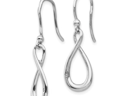 Sterling silver diamond drop earrings, alternate view