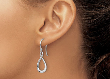 Sterling silver diamond drop earrings, another view