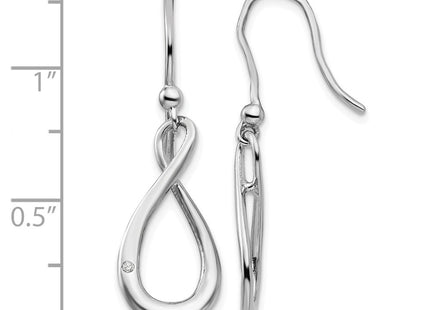 Sterling silver diamond drop earrings, further view