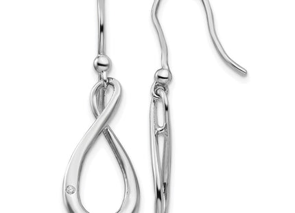 Sterling silver diamond drop earrings