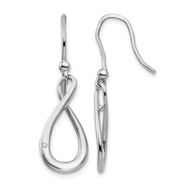 Sterling silver diamond drop earrings