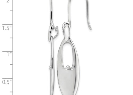 Sterling silver diamond drop earrings, further view