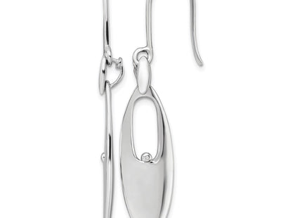 Sterling silver diamond drop earrings