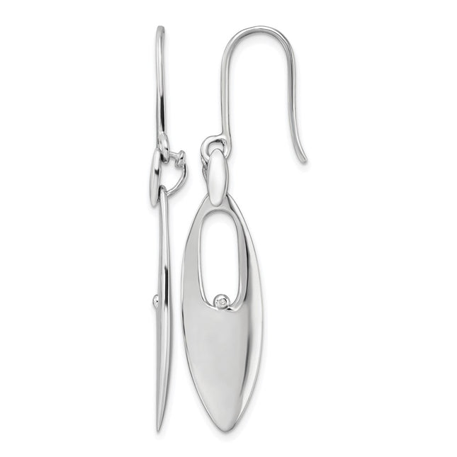 Sterling silver diamond drop earrings