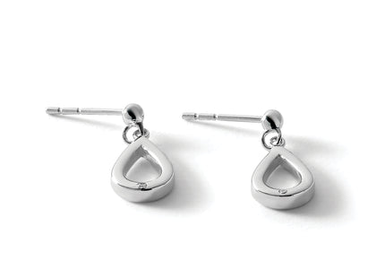 White Ice Sterling Silver Rhodium-plated Diamond Teardrop Dangle Post Earrings