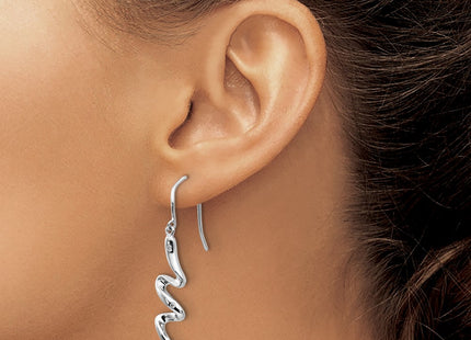Sterling silver diamond drop earrings, another view