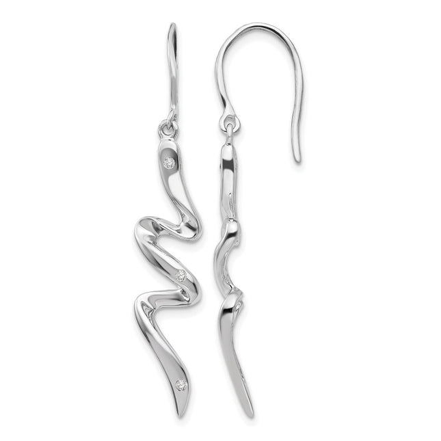 Sterling silver diamond drop earrings
