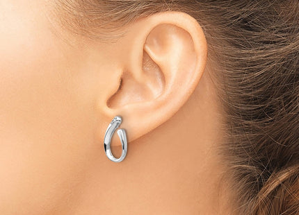 Sterling silver diamond earrings, another view