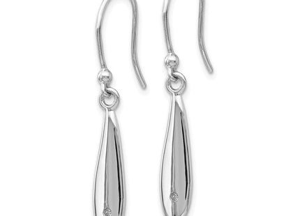 White Ice Sterling Silver Rhodium-plated Diamond Shepherd Hook Dangle Earrings (Style QW254)