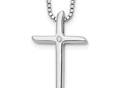 Sterling silver diamond cross necklace