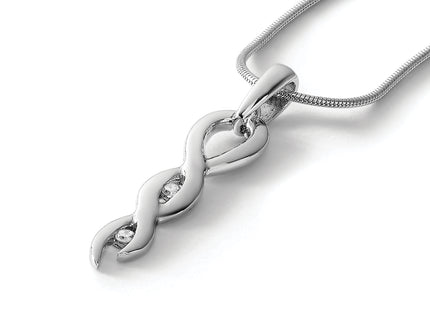 White Ice Sterling Silver Rhodium-plated Diamond Twist Necklace with Extender