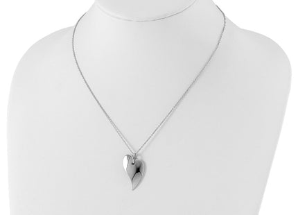 Sterling silver diamond heart necklace, further view