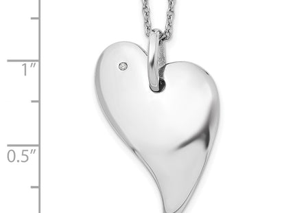 Sterling silver diamond heart necklace, another view