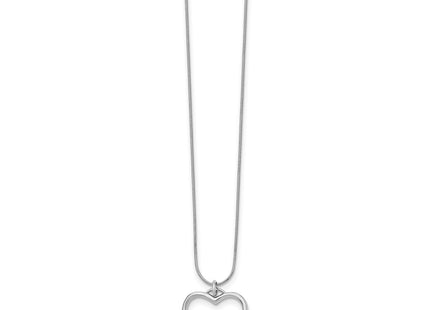 Sterling silver diamond heart necklace, alternate view