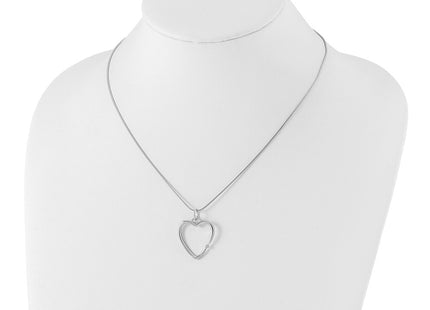 Sterling silver diamond heart necklace, further view
