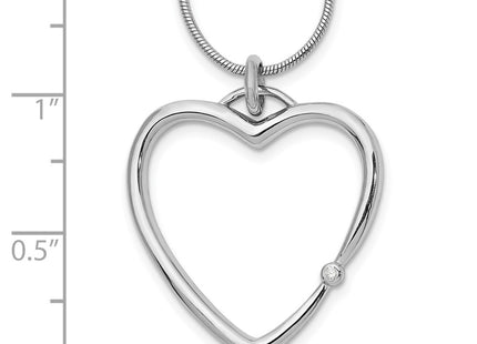 Sterling silver diamond heart necklace, another view