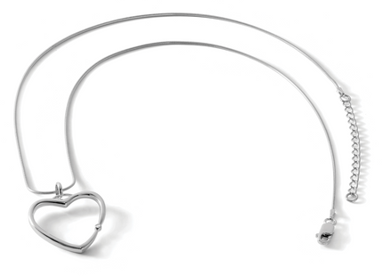 White Ice Sterling Silver Rhodium-plated Diamond Open Heart Necklace with Extender, 20 x 26mm