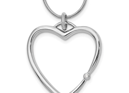 Sterling silver diamond heart necklace