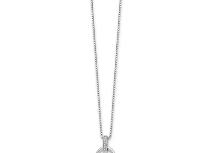 Sterling silver diamond oval necklace, alternate view