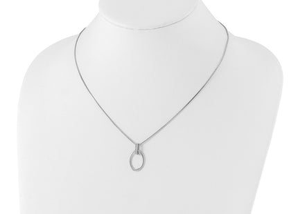 Sterling silver diamond oval necklace, further view