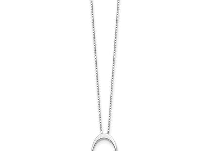 Sterling silver diamond oval necklace, alternate view