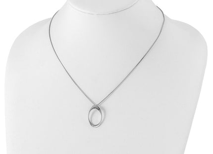 Sterling silver diamond oval necklace, further view