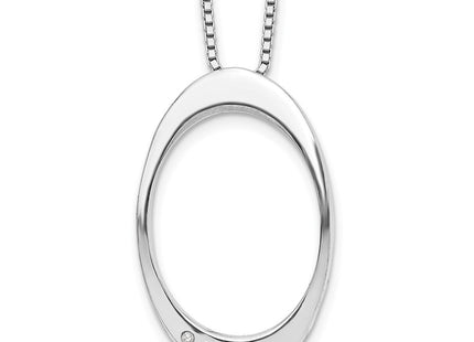 Sterling silver diamond oval necklace