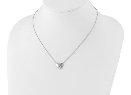Sterling silver diamond heart necklace, further view