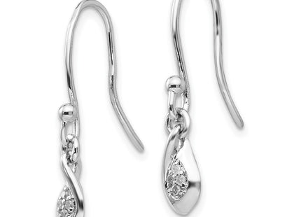Sterling silver diamond drop earrings, alternate view