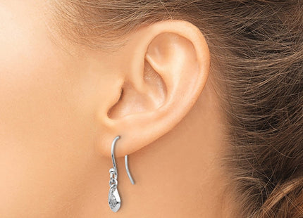 Sterling silver diamond drop earrings, another view