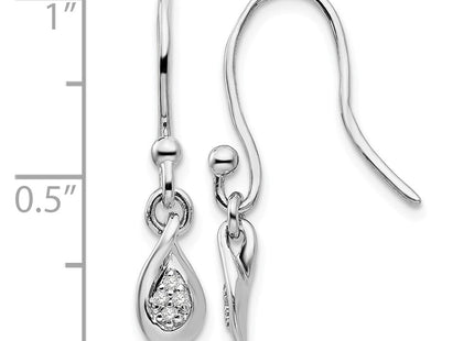 Sterling silver diamond drop earrings, further view