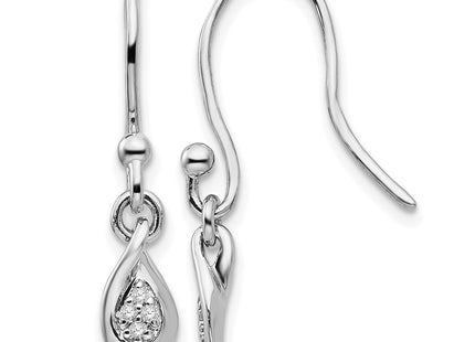 Sterling silver diamond drop earrings