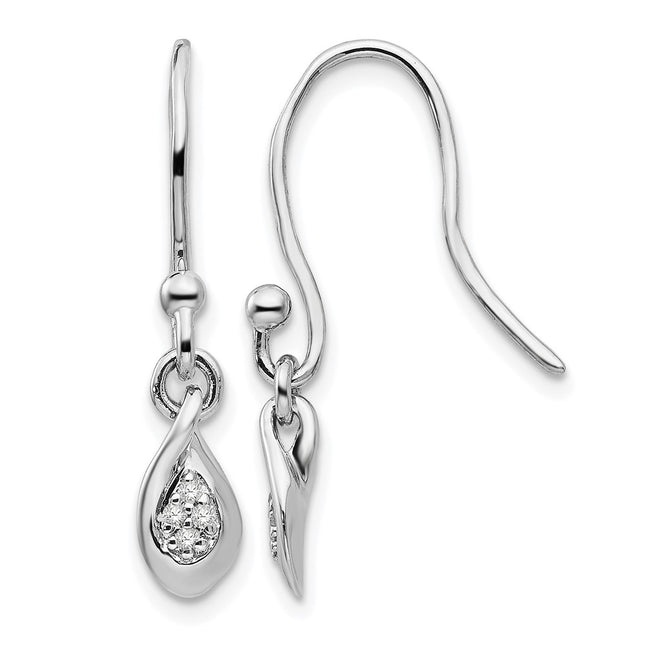 Sterling silver diamond drop earrings