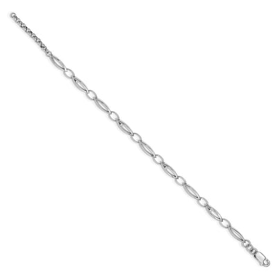 White Ice Sterling Silver Rhodium-plated Diamond Bracelet with Extender