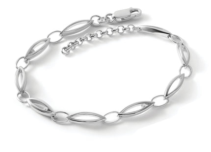 White Ice Sterling Silver Rhodium-plated Diamond Bracelet with Extender