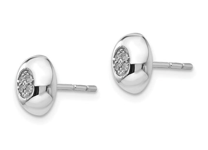 Sterling silver diamond earrings, alternate view