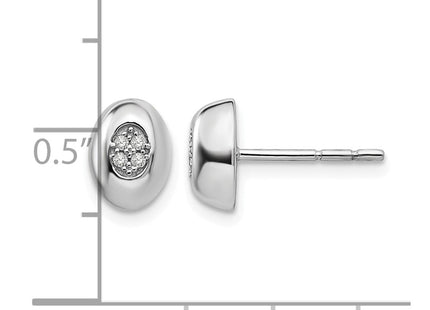 Sterling silver diamond earrings, further view