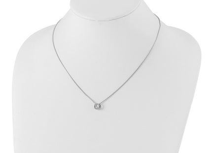 Sterling silver diamond circle necklace, further view