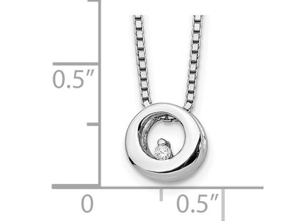 Sterling silver diamond circle necklace, another view