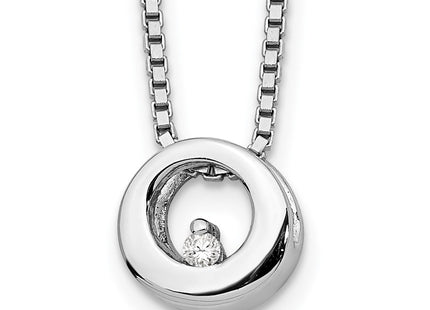 Sterling silver diamond circle necklace