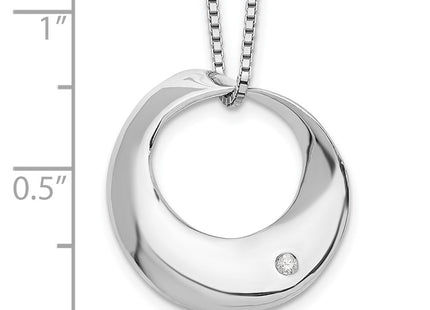 Sterling silver diamond circle necklace, another view
