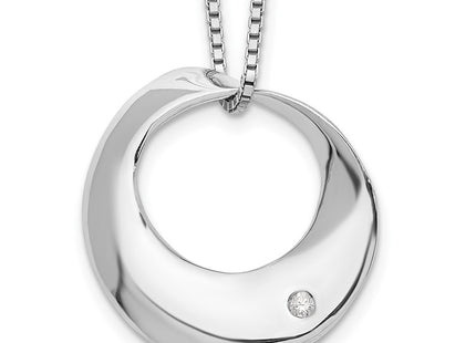 Sterling silver diamond circle necklace