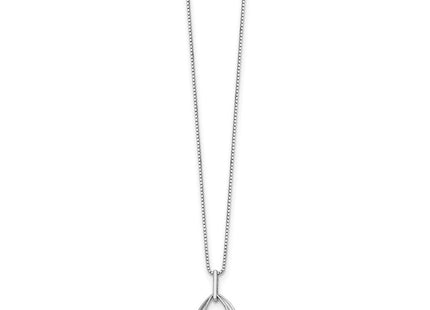 White Ice Sterling Silver Rhodium-plated Diamond Fancy Teardrop Necklace with Extender (Style QW332-18)