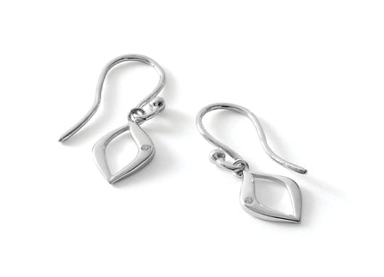 White Ice Sterling Silver Rhodium-plated Diamond Shepherd Hook Earrings