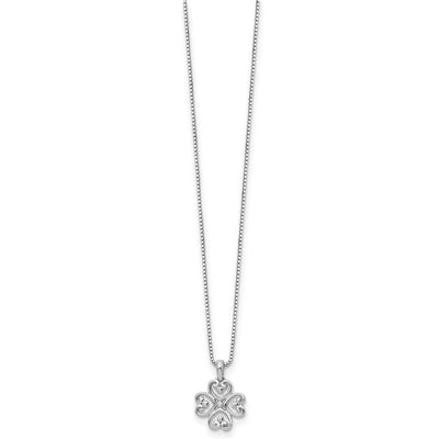 White Ice Sterling Silver Rhodium-plated Diamond 4 Heart Necklace with Extender