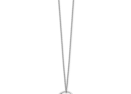 White Ice Sterling Silver Rhodium-plated Diamond Flower Necklace with Extender (Style QW341-18)