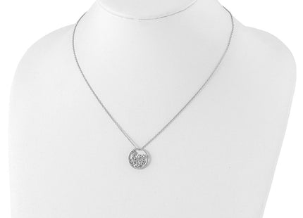 White Ice Sterling Silver Rhodium-plated Diamond Flower Necklace with Extender (Style QW341-18)