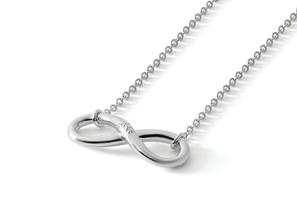 White Ice Sterling Silver Rhodium-plated Diamond Infinity Necklace, 18 x 18mm
